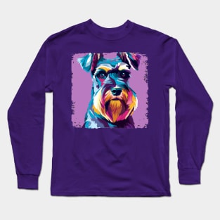 Standard Schnauzer Pop Art - Dog Lover Gifts Long Sleeve T-Shirt